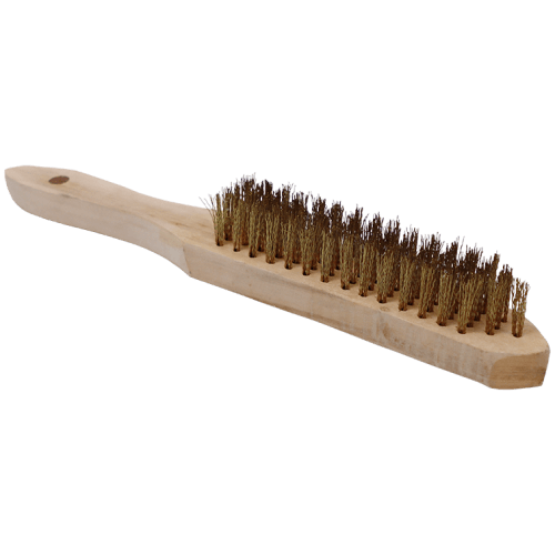 WIRE BRUSH 5 ROW BRASS HAWK (0.3MM) - WOODEN HANDLE - 0.30MM WIRE