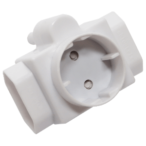 PLUG ADAPTOR MULTI 3 WAY SCHUKO - 1XROUND 2PIN 2XFLAT 2PIN