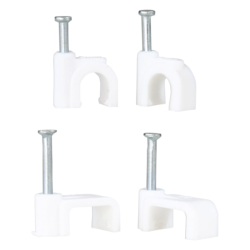 Cable Clips, Round (White)