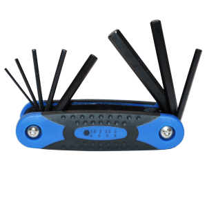 ALLEN K/SET HEX 1.5- 8MM FOLDING FB - 8PC - BLACK (PEN KNIFE STYLE)