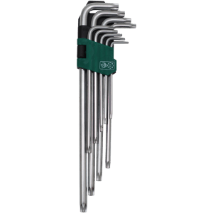 ALLEN K/SET TORX T10-T50 L/S SILVER FB - 9PC- LONG SERIES (T10-T50) - S2 MATERIAL