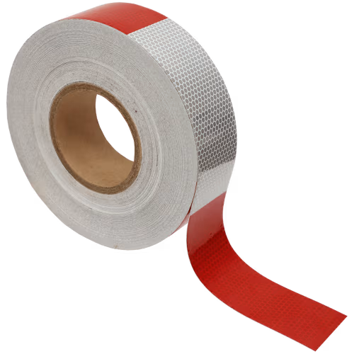 TAPE REFLECTIVE 50MM X 45M RED/WHITE - 45M ROLL - VEHICLE CONSPICUITY