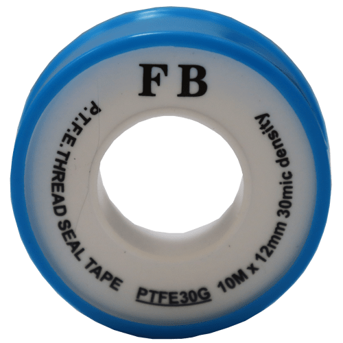 PTFE TAPE 10M X 12MM 30MIC BLUE - 30 MICRON DENSITY- 0.075MM THICK