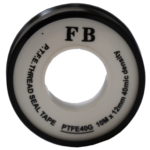PTFE TAPE 10M X 12MM 40MIC BLACK - 40 MICRON DENSITY- 0.075MM THICK