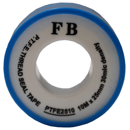 PTFE TAPE 10M X 25MM 30MIC BLUE - 30 MICRON DENSITY- 0.03MM THICK