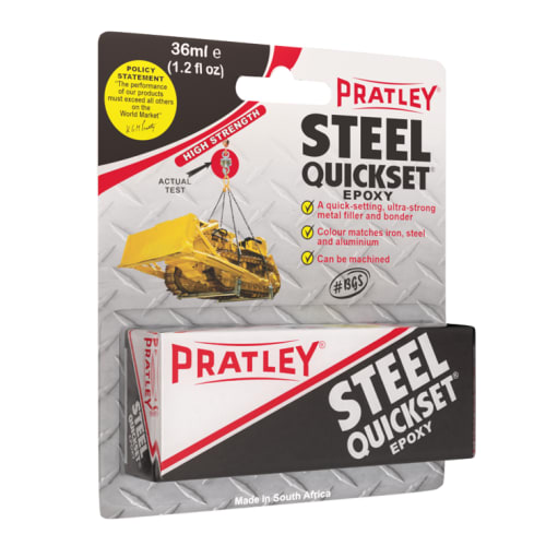 PRATLEY EPOXY ADH Q/SET STEEL 36ML - FAST SET LIQUID - METAL FILLER/BONDER