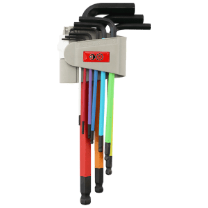 ALLEN K/SET B/P 1.5-10MM L/S FB MAG - 9PC- CRV- RAINBOW-LONG (MAGNETIC TIPS)
