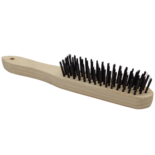 WIRE BRUSH 5 ROW STEEL ACADEMY (0.3MM) - WOODEN HANDLE - 0.30MM WIRE