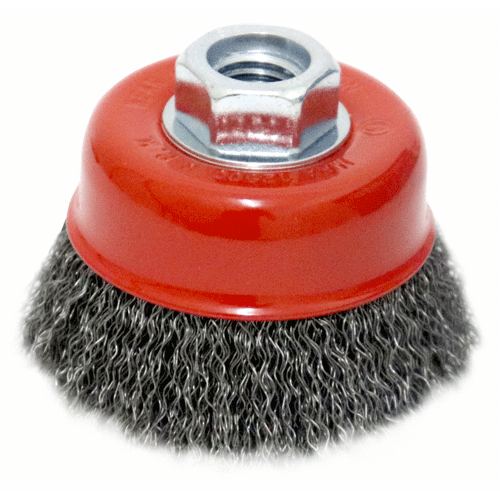 WIRE CUP BRUSH 75MM X 5/8 BSW HAWK - 0.40MM WIRE - THREAD BSW 5/8"