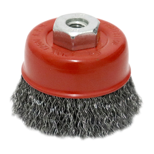 WIRE CUP BRUSH 65MM X 10 X 1.50 HAWK - 0.40MM WIRE - THREAD M10
