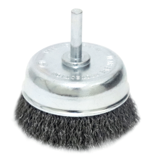 WIRE CUP BRUSH 75MM MOUNTED HAWK - 6MM SHANK - 0.30MM WIRE