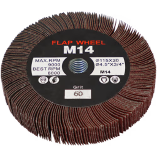 FLAP WHEEL 115 X 20MM 60G FB - M14 THREADED BORE