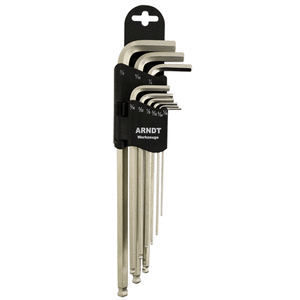 ALLEN K/SET IMP B/P  1/16-3/8" ARNDT - 9PC -   IMPERIAL -SILVER (PLASTIC CLIP)