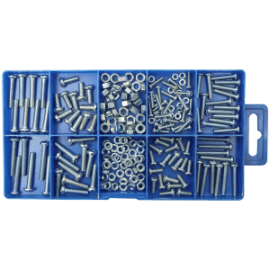 Box ASSORT MACHINE SCREWS 160PC - GALVANISED WITH NUTS