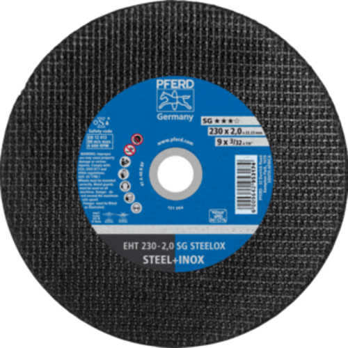 CUT OFF S/S 230X2.0X22 SG PFERD - S/STEEL. SG = HIGH PERFORMANCE