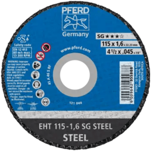CUT OFF STEEL 115X1.6X22 SG PFERD - SG = HIGH PERFORMANCE