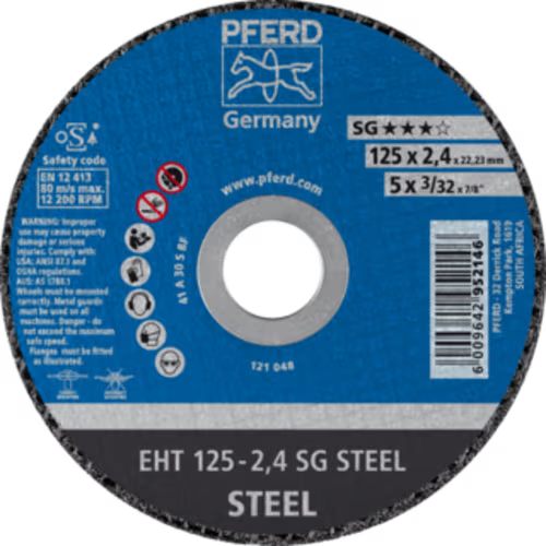 CUT OFF STEEL 125X2.4X22 SG PFERD - SG = HIGH PERFORMANCE