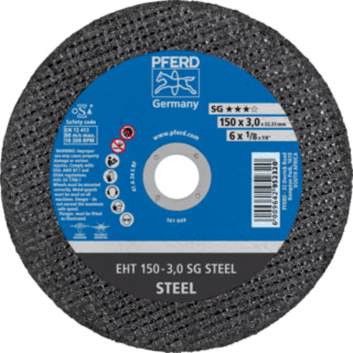 CUT OFF STEEL 150X3.0X22 SG PFERD - SG = HIGH PERFORMANCE