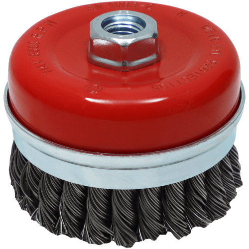 WIRE CUP BRUSH KNOT 125 X 5/8 BSW HAWK - 0.80MM WIRE- THREAD BSW 5/8"