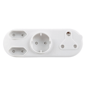 PLUG ADAPTOR MULTI 4 WAY SCHUKO - 1X3PIN 2X2PIN 1XROUND