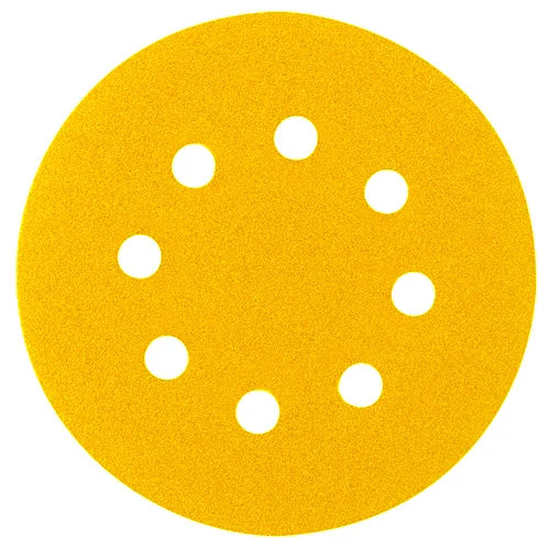 SANDING DISC VELC 125X 120G 8H FB GOLD - 8 HOLE - VELCRO SANDING DISC (GOLD)