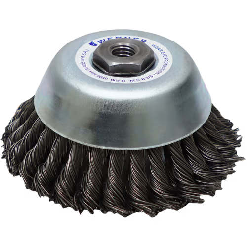 WIRE CUP BRUSH KNOT 140 X 5/8 BSW WERN - 0.80MM WIRE- THREAD BSW 5/8"