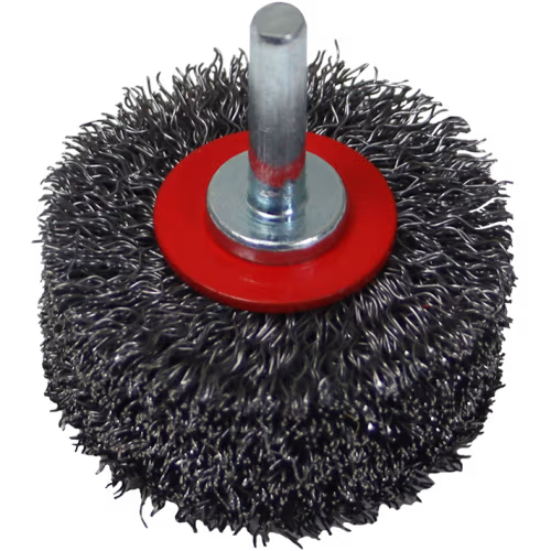 WIRE WHEEL 50 X 25MM MOUNTED HAWK - 6MM SHANK - 0.3MM WIRE