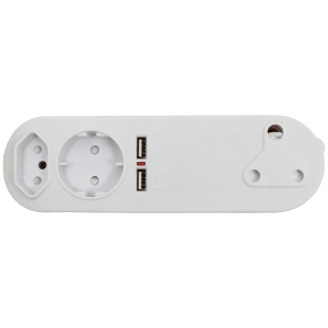 PLUG ADAPTOR MULTI 5 WAY USB - 1XROUND 2PIN 1X2PIN 2XUSB 1X3PIN