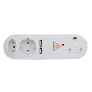 PLUG ADAPTOR MULTI 5 WAY SURGE - 1XROUND 2PIN 1X2PIN 2XUSB 1X3PIN