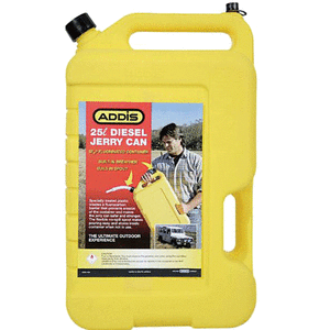 JERRY CAN PLASTIC 25L YELLOW DIESEL - WITH SPOUT