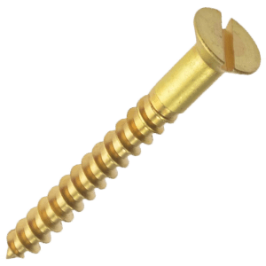 WOOD SCREW BRASS CSK 5.0X75 MM SLT - DIN 97 -  #10X75 (SLOTTED HEAD)