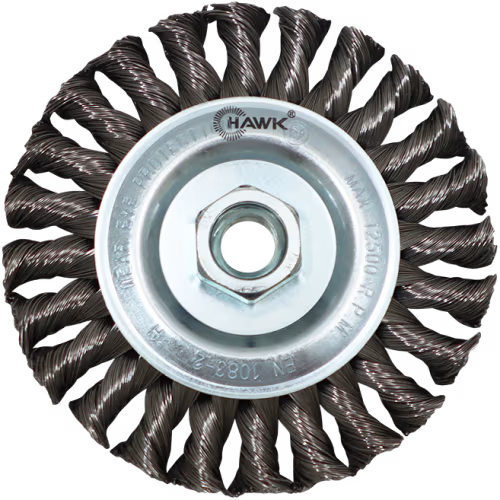 WIRE WHEEL KNOT 125 X 14 X 2.00 HAWK - 0.50MM WIRE - THREAD M14