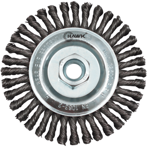 WIRE WHEEL TWISTED STRINGER 115 X 14 HAWK - 0.50MM WIRE- THREAD M14- SINGLE SECTION