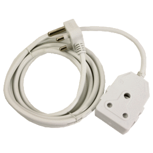 PLUG EXTENSION CORD WHITE   3M - JANUS 16A - 1.5MM/3M CORD