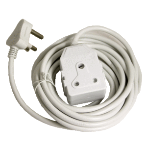 PLUG EXTENSION CORD WHITE   5M - JANUS 16A - 1.5MM/5M CORD
