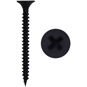 DRYWALL SCREW BLACK  3.5X25MM  FINE - DIN 18182 - FINE THREAD PHILLIPS HEAD
