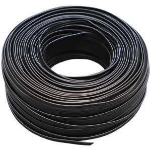 RIPCORD 2 CORE 0.5 MM BLACK - FLEXIBLE PVC CABLE WITH WHITE STRIPE