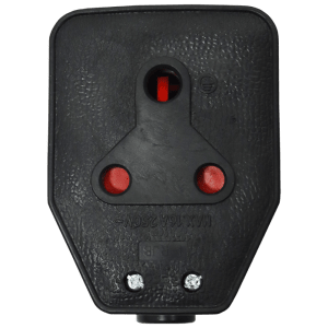 PLUG JANUS COUPLER 16A 3 PIN RUBBER - BLACK DOUBLE SIDED