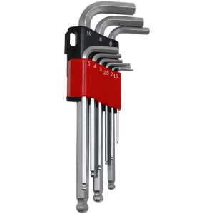 ALLEN K/SET B/P 1.5-10MM L/S FB - 9PC - LONG - CRV-SATIN (PLASTIC CLIP)