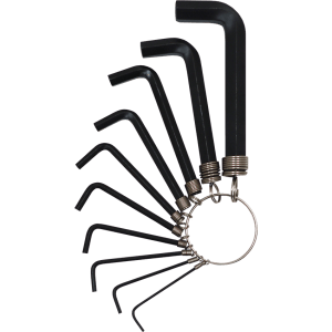ALLEN K/SET  HEX 1.5-10MM RING FB - 10PC - BLACK (SET ON RING)