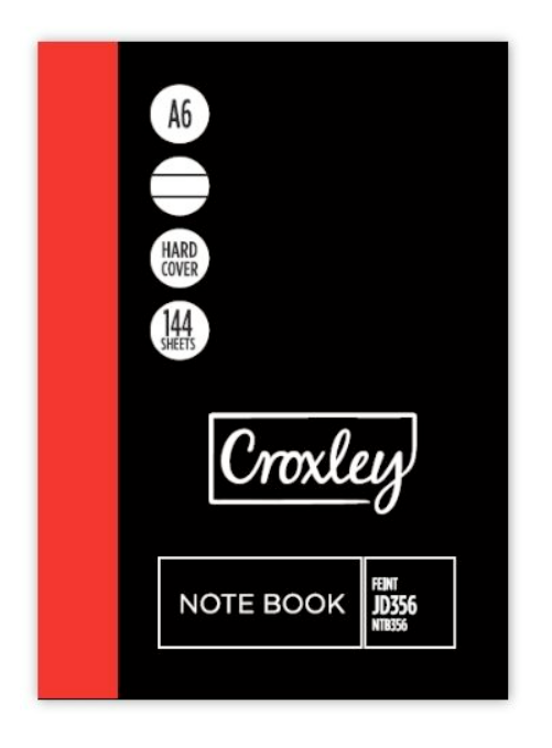 Croxley 144 Page A6 Feint Hard Cover Notebook