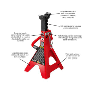 JACK STAND  3T PAIR RATCHET & PIN FB - 285 - 425MM LIFTING RANGE