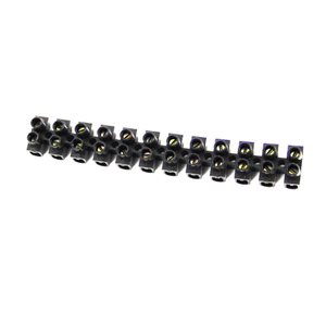 CONNECTOR BLOCK PVC BLACK  6AMP - SOLD PER CONNECTOR STRIP (10 PER PKT)