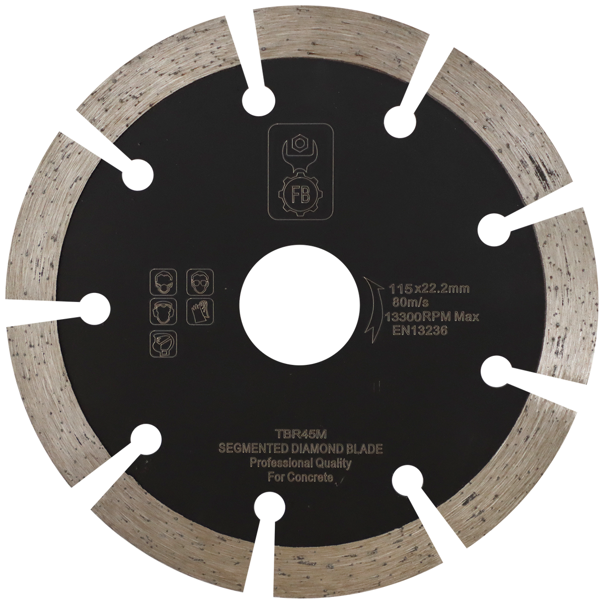 DIAMOND BLD 115MM SEGMENTED FB - WET/DRY CUT - CONCRETE/BRICK