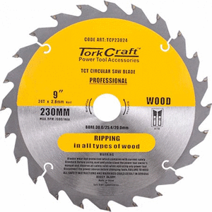 BL CIRC SAW WOOD 230 X 30 24T TCT TORK - DWS - WOOD RIPPING BLADE (INCL BUSHES)