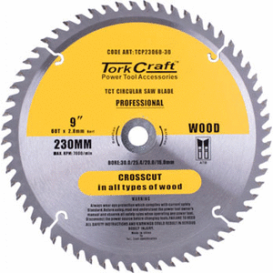 BL CIRC SAW WOOD 230 X 30 60T TCT TORK - DWS - WOOD CROSS-CUT BLADE (INCL BUSHES)