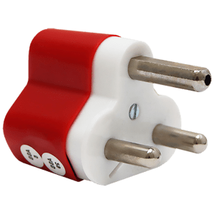 PLUG TOP 3PIN SURGE PROTECT RED 16A - DEDICATED LED PLUG - FLAT EARTH PIN