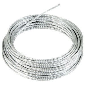WIRE ROPE GALV   8MM   {SOLD PER M} - STEEL CABLE - 6X19 FIBRE CORE